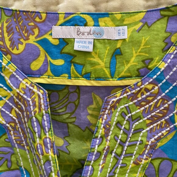 Boden Embroidered Split Neck Tunic - US 2 - Picture 5 of 11